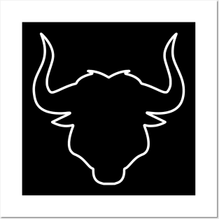 Bull portrait illustration Posters and Art